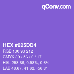 カラーコード: HEX #825DD4 | qconv.com