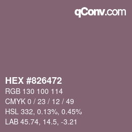 Color code: HEX #826472 | qconv.com