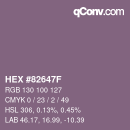 Color code: HEX #82647F | qconv.com