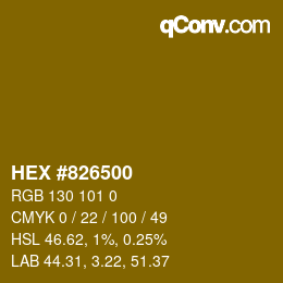 カラーコード: HEX #826500 | qconv.com