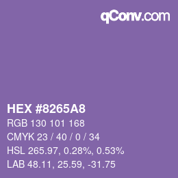 Color code: HEX #8265A8 | qconv.com