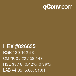 Color code: HEX #826635 | qconv.com