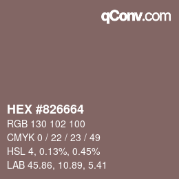 Color code: HEX #826664 | qconv.com