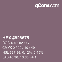 颜色代码: HEX #826675 | qconv.com