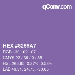 Color code: HEX #8266A7 | qconv.com