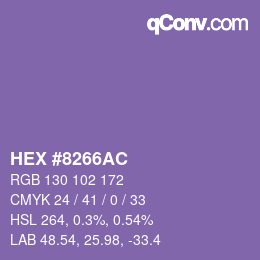 Farbcode: HEX #8266AC | qconv.com