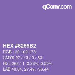 Color code: HEX #8266B2 | qconv.com
