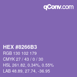 颜色代码: HEX #8266B3 | qconv.com