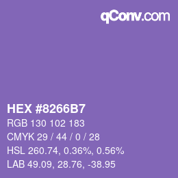 Color code: HEX #8266B7 | qconv.com