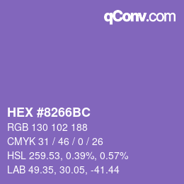 カラーコード: HEX #8266BC | qconv.com