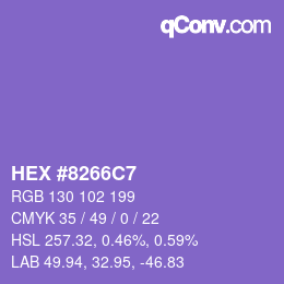颜色代码: HEX #8266C7 | qconv.com