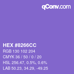 カラーコード: HEX #8266CC | qconv.com