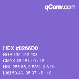 カラーコード: HEX #8266D0 | qconv.com