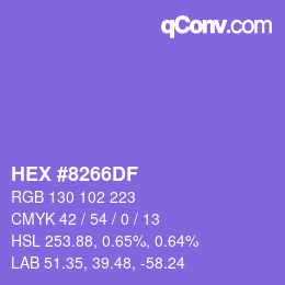 Color code: HEX #8266DF | qconv.com