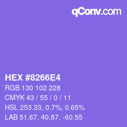 カラーコード: HEX #8266E4 | qconv.com