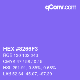 カラーコード: HEX #8266F3 | qconv.com