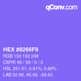 カラーコード: HEX #8266F8 | qconv.com