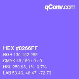 颜色代码: HEX #8266FF | qconv.com