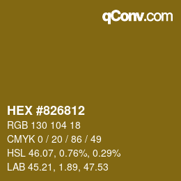 Color code: HEX #826812 | qconv.com