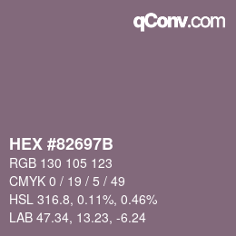 Color code: HEX #82697B | qconv.com