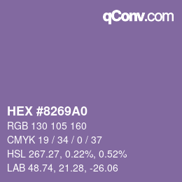 Color code: HEX #8269A0 | qconv.com