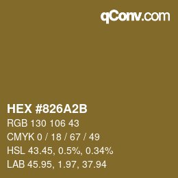 Color code: HEX #826A2B | qconv.com