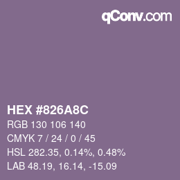 Color code: HEX #826A8C | qconv.com