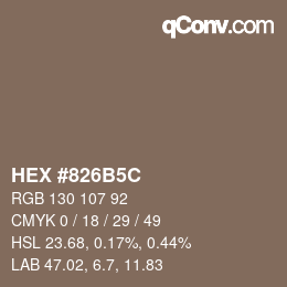 Color code: HEX #826B5C | qconv.com