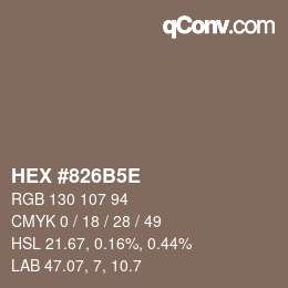 Código de color: HEX #826B5E | qconv.com