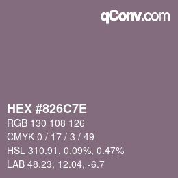 Color code: HEX #826C7E | qconv.com