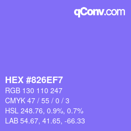 Color code: HEX #826EF7 | qconv.com