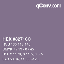 Farbcode: HEX #82718C | qconv.com