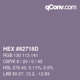 Color code: HEX #82718D | qconv.com