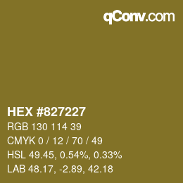 Farbcode: HEX #827227 | qconv.com