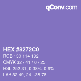 Código de color: HEX #8272C0 | qconv.com