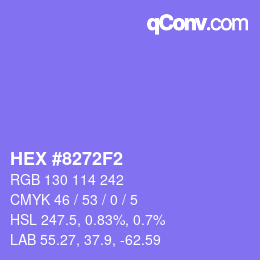 Color code: HEX #8272F2 | qconv.com