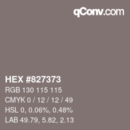 Código de color: HEX #827373 | qconv.com