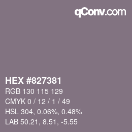 Código de color: HEX #827381 | qconv.com