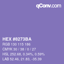 颜色代码: HEX #8273BA | qconv.com