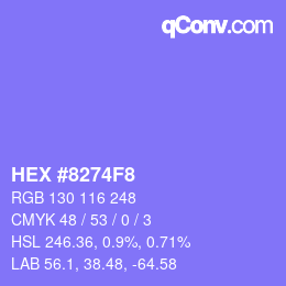 Color code: HEX #8274F8 | qconv.com