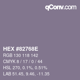 Color code: HEX #82768E | qconv.com