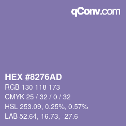 Color code: HEX #8276AD | qconv.com