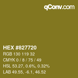 カラーコード: HEX #827720 | qconv.com
