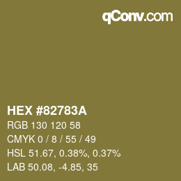 颜色代码: HEX #82783A | qconv.com