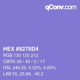 Color code: HEX #8278D4 | qconv.com