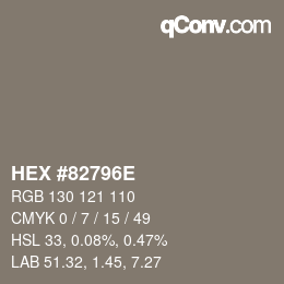 Código de color: HEX #82796E | qconv.com