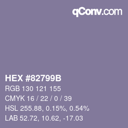 カラーコード: HEX #82799B | qconv.com