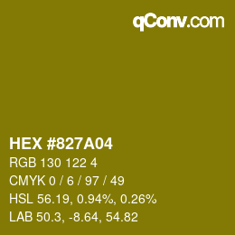 カラーコード: HEX #827A04 | qconv.com