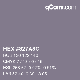 Color code: HEX #827A8C | qconv.com