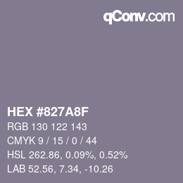 Color code: HEX #827A8F | qconv.com